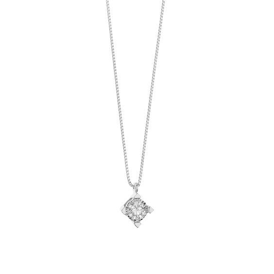 Necklace Comete Woman Momenti in White Gold 0.09 Ct GLB1538 - GLB1538